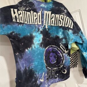 Disney Haunted Mansion spirit jersey Long Sleeve Tie-Dye Shirt - Blue and Black